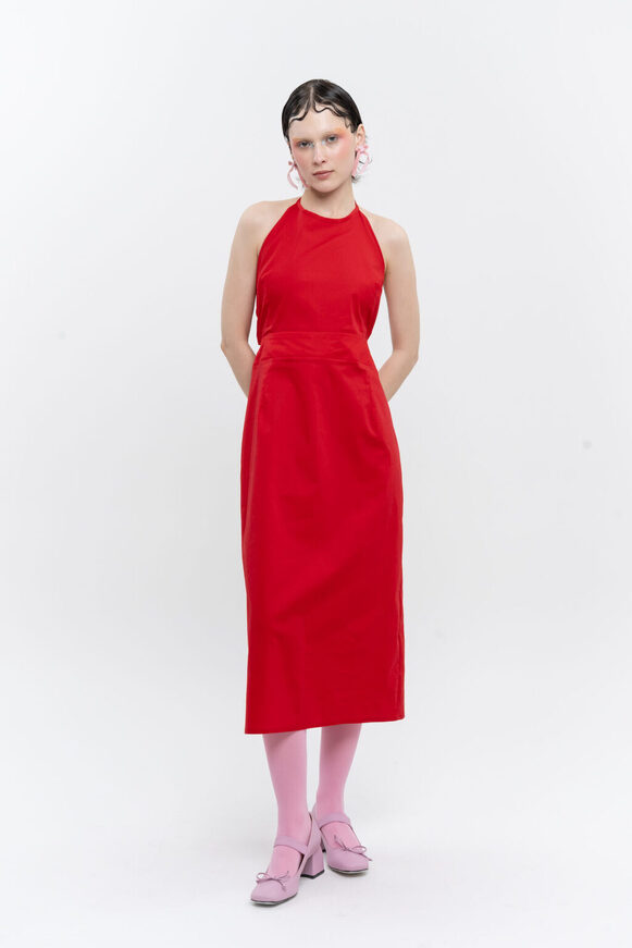 Red cherry bow dress