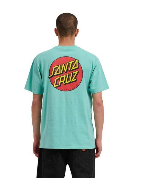 Classic Dot Chest T-Shirt pool blue -Santa Cruz