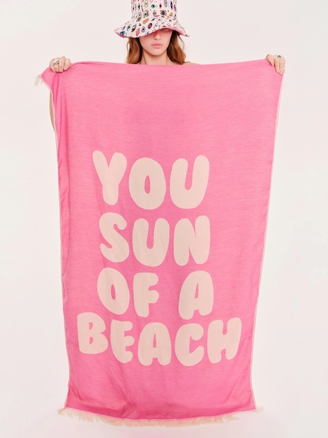 You Sun of a Beach Bubblegum Beach Towel 