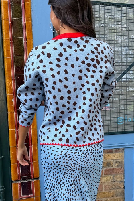 Sky Blue Deer Embroidered Chloe Cardigan -Never Fully Dressed