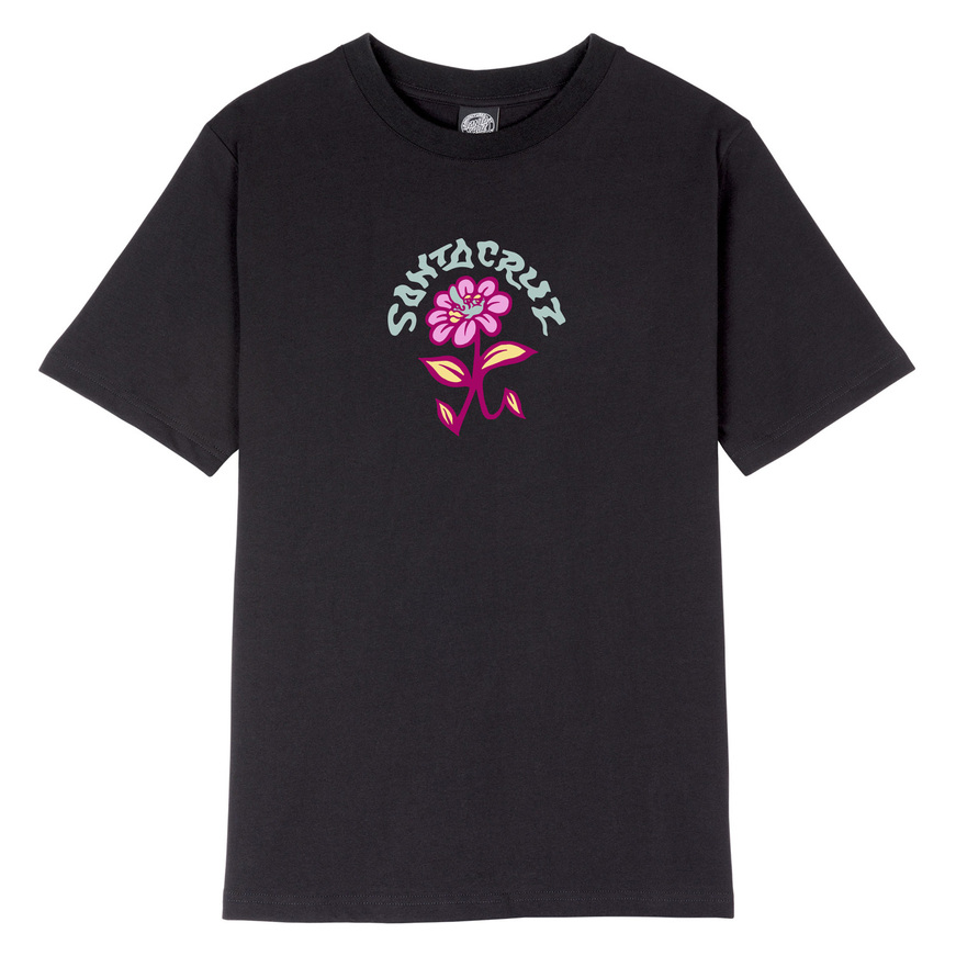 Delfino flower front t-shirt black