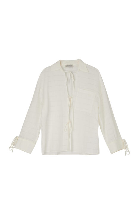 White bow shirt