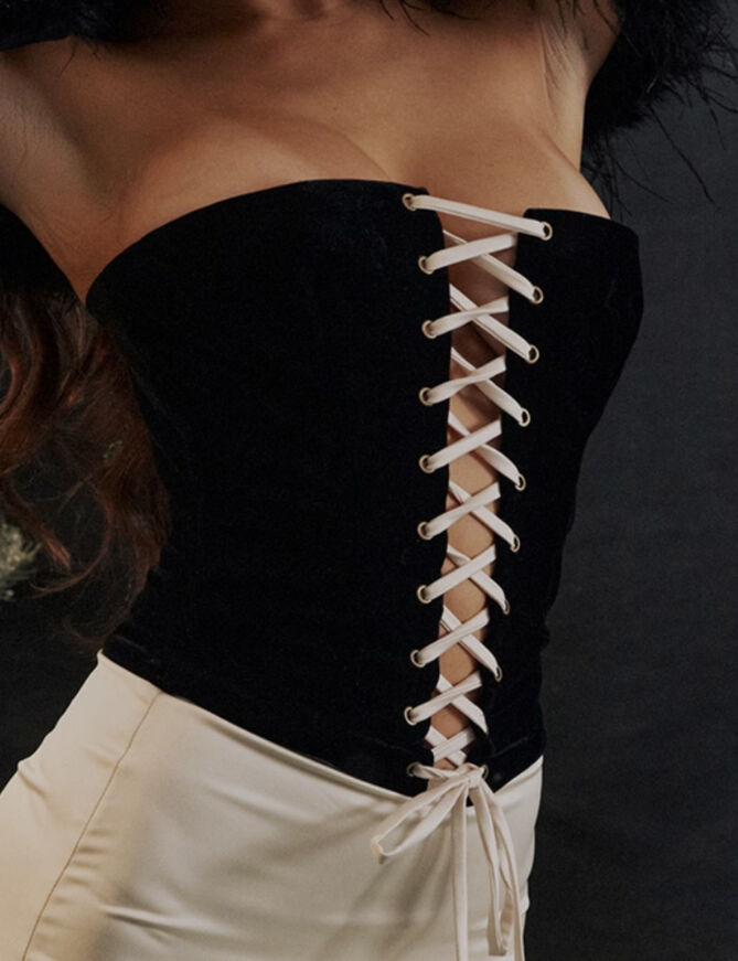 Supergirl Lace Up Corset Top