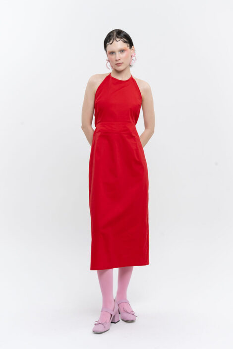 Red cherry bow dress