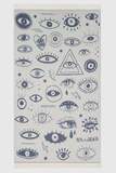 Electric Eyes Deep Blue Beach Towel
