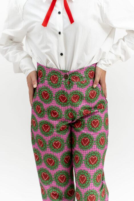 mini pink heart cigaret trousers 