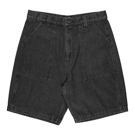 Opus dot workwear denim shorts black