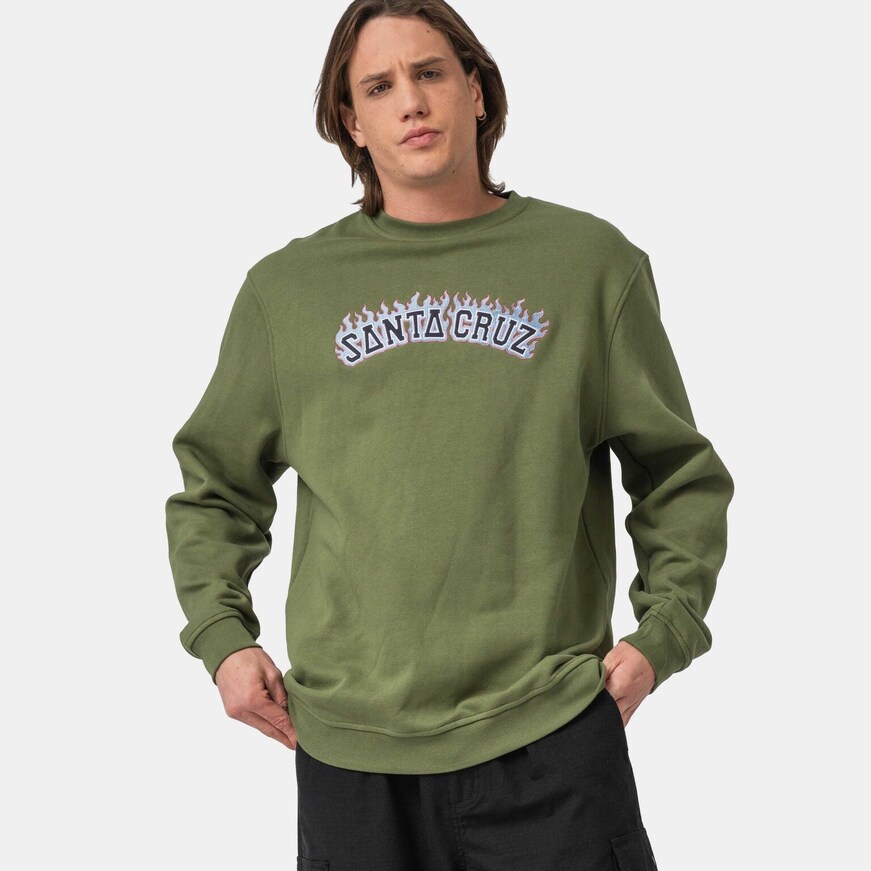 Burnt Collegiate Crew Dark Moss -Santa Cruz