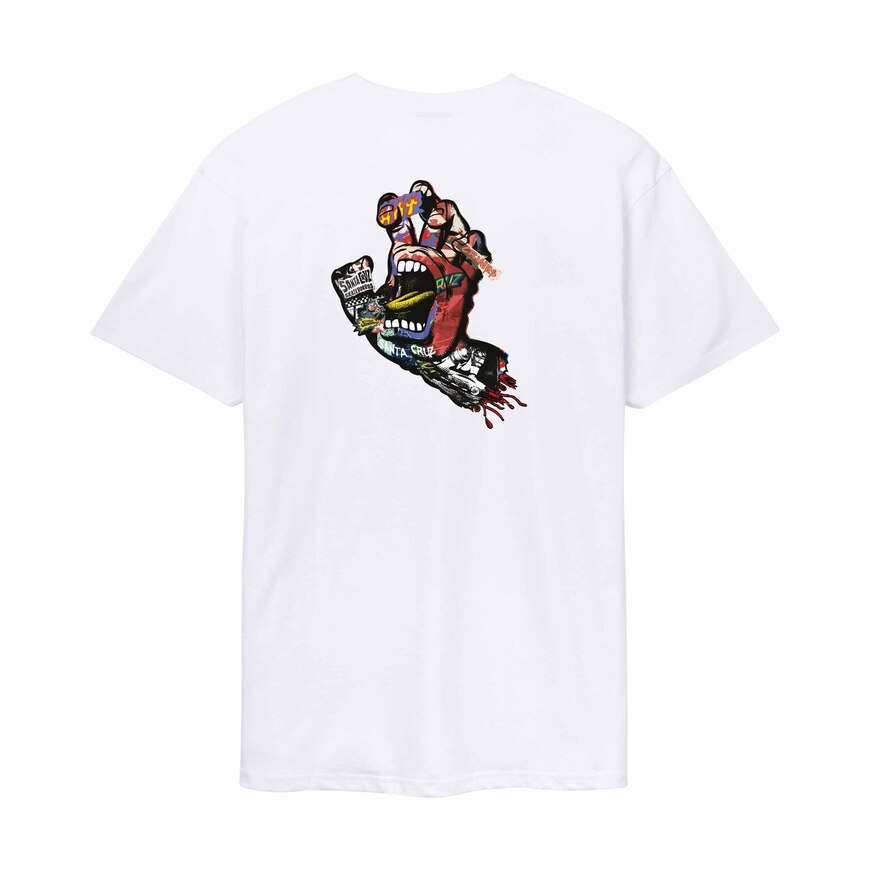 Collage Hand T-Shirt white -Santa Cruz
