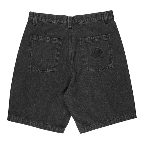 Opus dot workwear denim shorts black