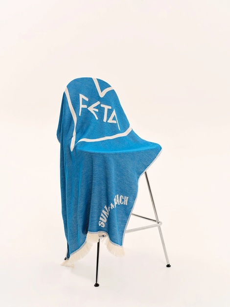 Feta Bright Blue Beach Towel