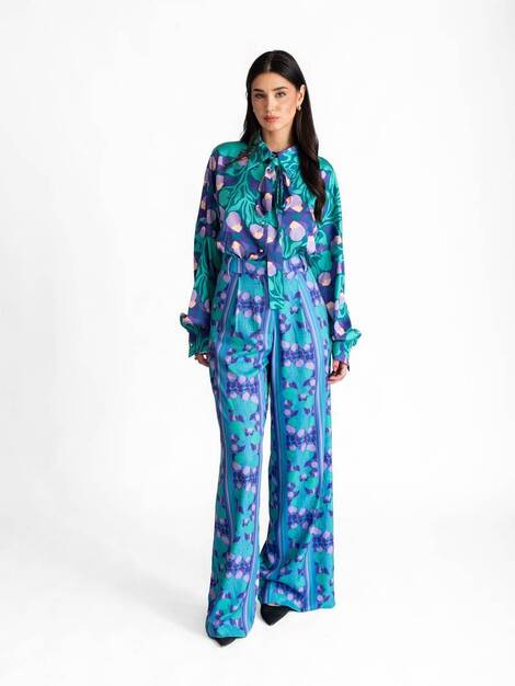 Violet blue wide leg trousers