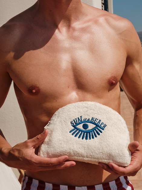 Ecru Small Luna Waterproof Pouch 