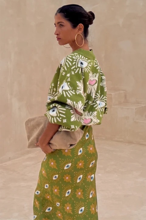 Khaki Eye Cardigan -Never Fully Dressed