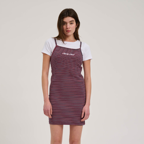 Strip logo emb dress