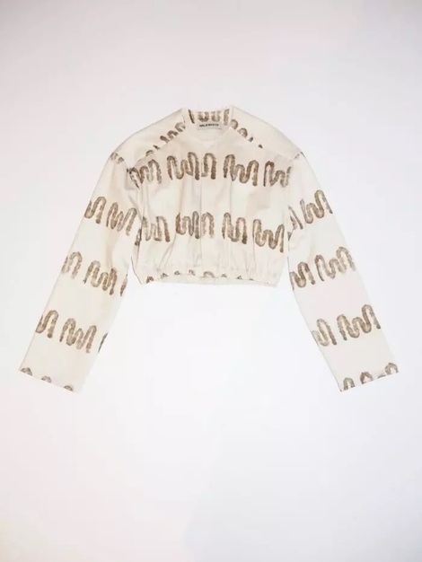 Printed jacket crop