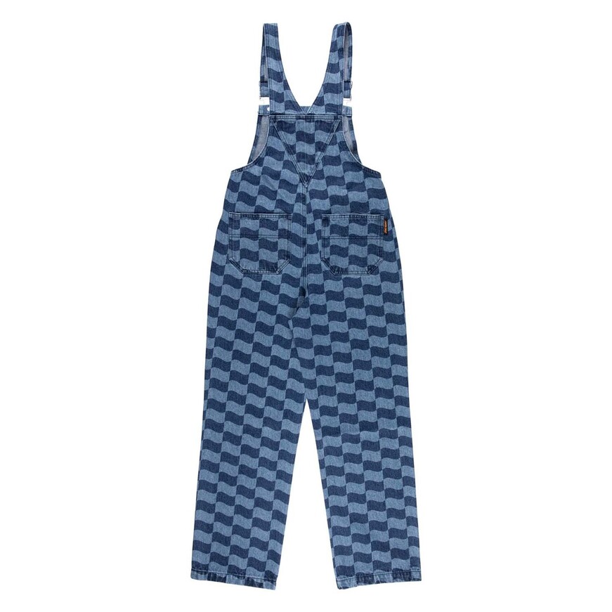 Classic label dungarees blue wave check