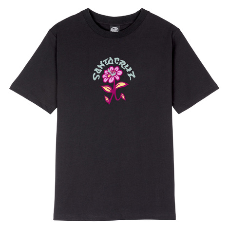 Delfino flower front t-shirt black