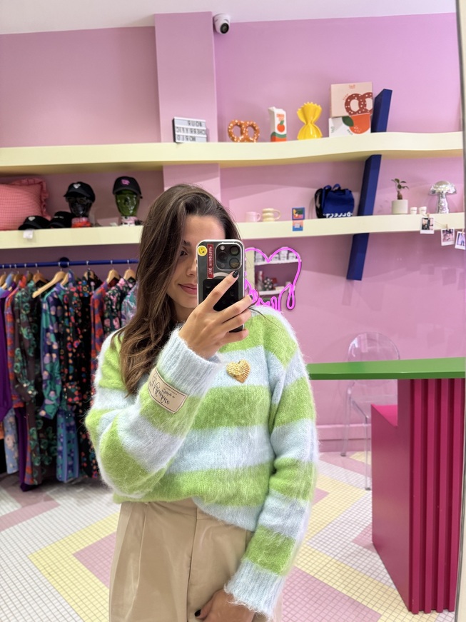 Sweater stripes lime 