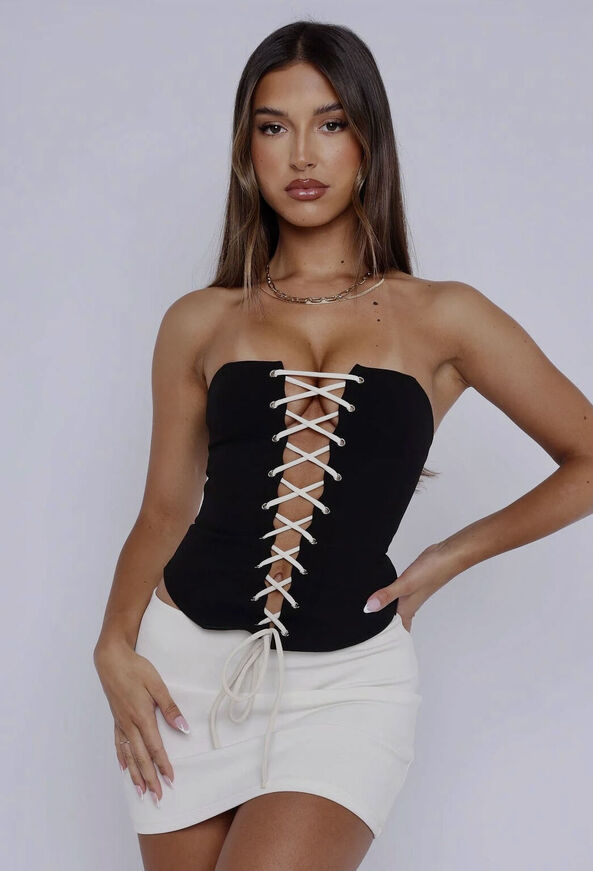 Supergirl Lace Up Corset Top