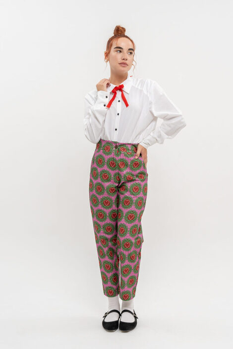 mini pink heart cigaret trousers 