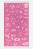 Electric Eyes Bubblegum Feather Towel-Sun Of a Beach