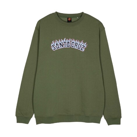 Burnt Collegiate Crew Dark Moss -Santa Cruz