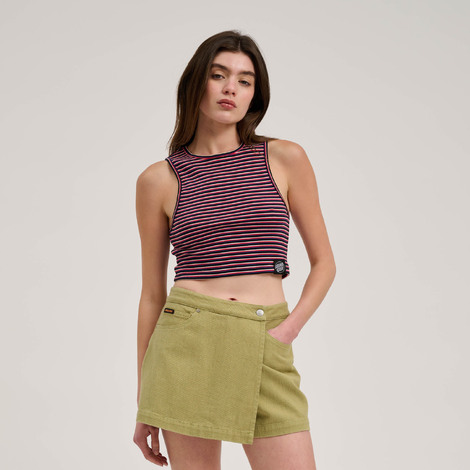 Classic label skort light khaki