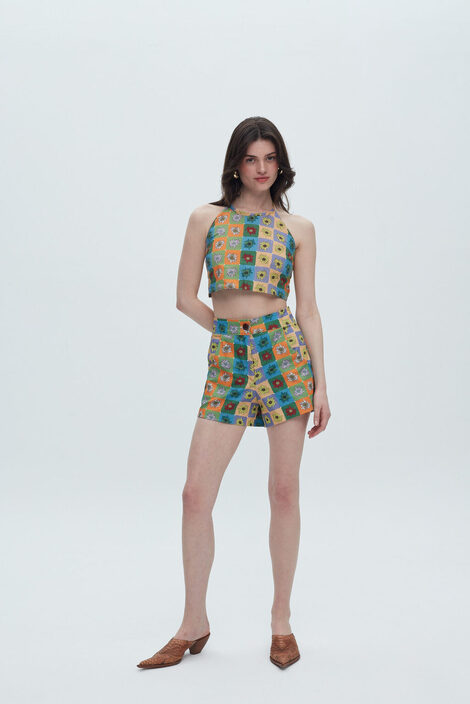 Retro florals mini short