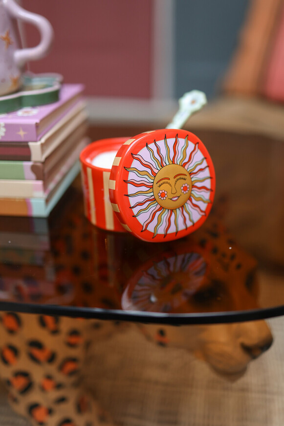 Jar with Stripes and Sun-All the luck in the world