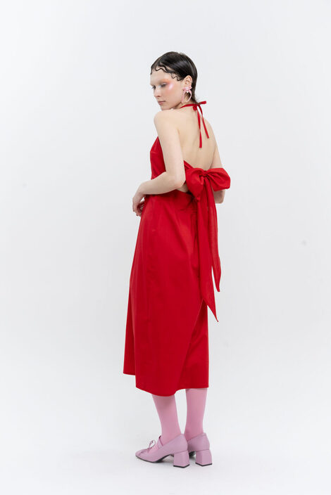 Red cherry bow dress