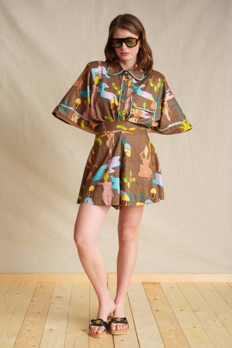 Brown Edem Close Shorts