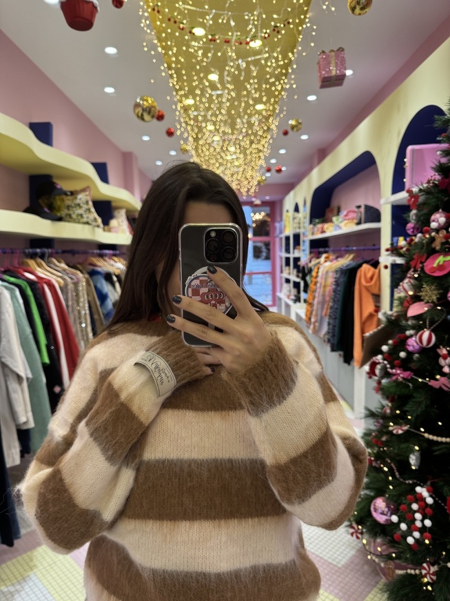 Sweater stripes brown 