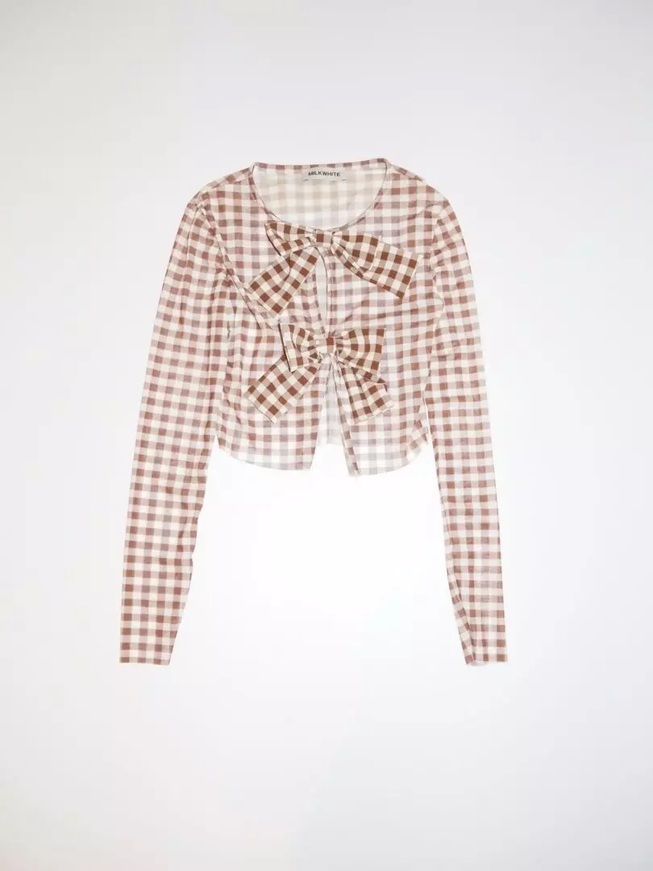 Mesh cardigan with bows 